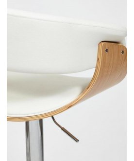 Стул барный Vimta mod.4021S экокожа / белый / натуральный / хром