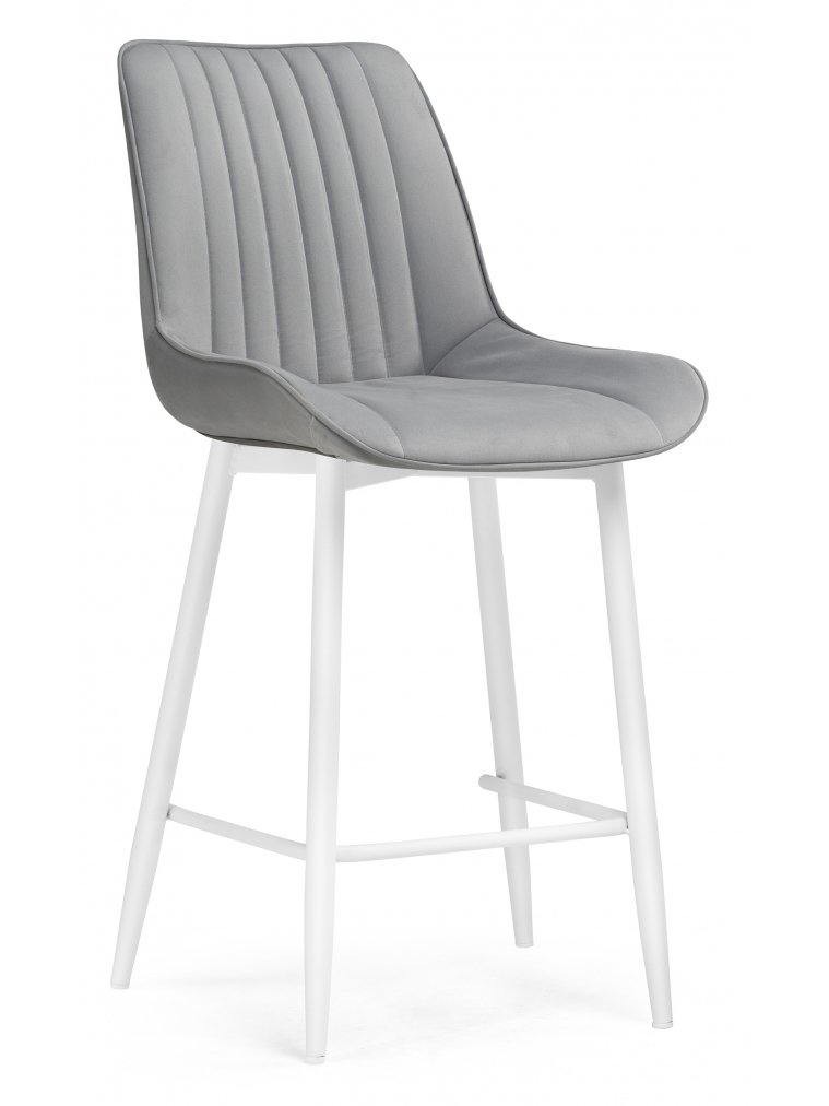 Полубарный стул Седа К бежевый велюр (velutto 18) / белый