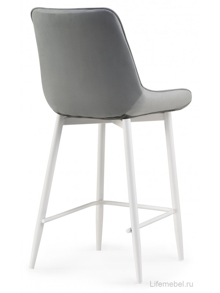 Полубарный стул Седа К бежевый велюр (velutto 18) / белый