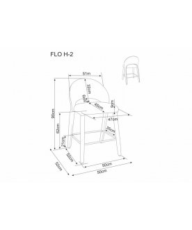 Полубарный стул Flo H_2 t.253