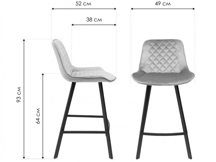 Полубарный стул Leros велюр темно-зеленый