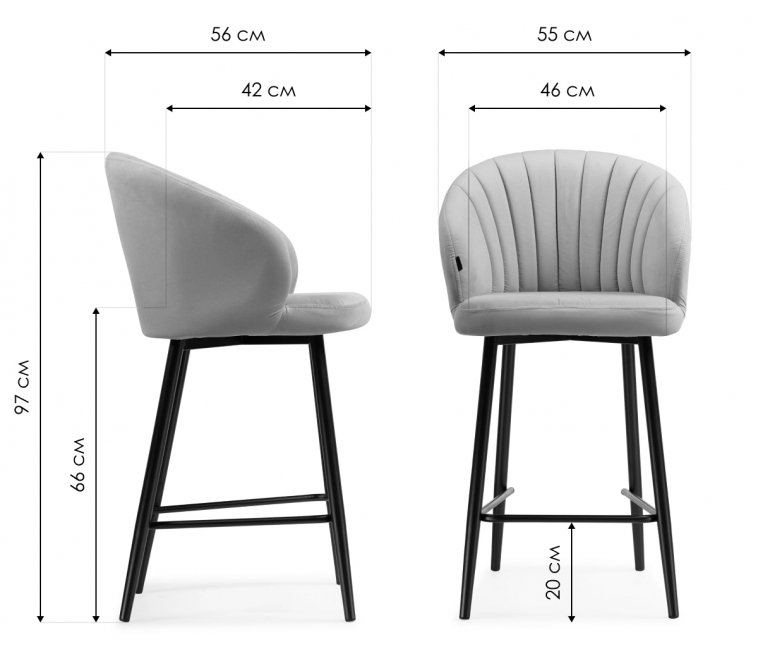 Полубарный стул Бэнбу marseille 11 / черный