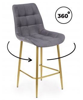 Барный стул Челси 360 темно-серый (zd 995) / золотой np