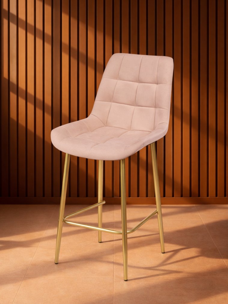 Полубарный стул Челси бежевый (zd 210) / золотой