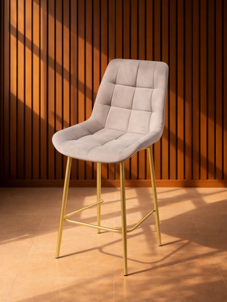 Полубарный стул Челси латте (zd 290) / золотой