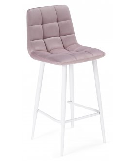 Барный стул Чилли Мини светло-серый (zd 960) / черный np розовый велюр (california 390)