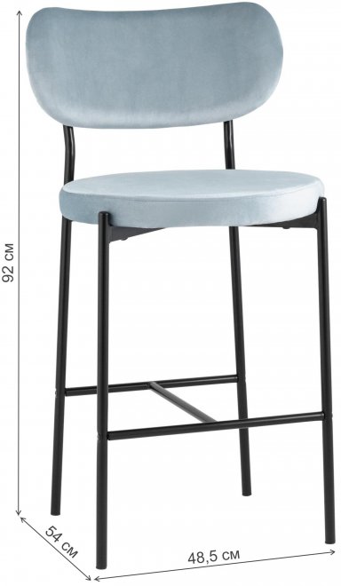 Полубарный стул Тунор серо-голубой