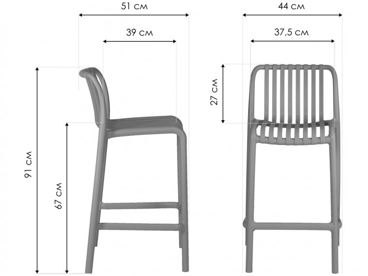 Полубарный стул Chloe белый