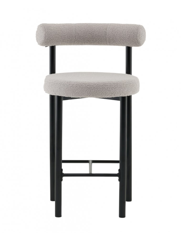 Полубарный стул Флориан букле светло-серый / черный