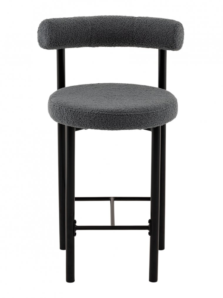 Полубарный стул Флориан букле темно-серый / черный