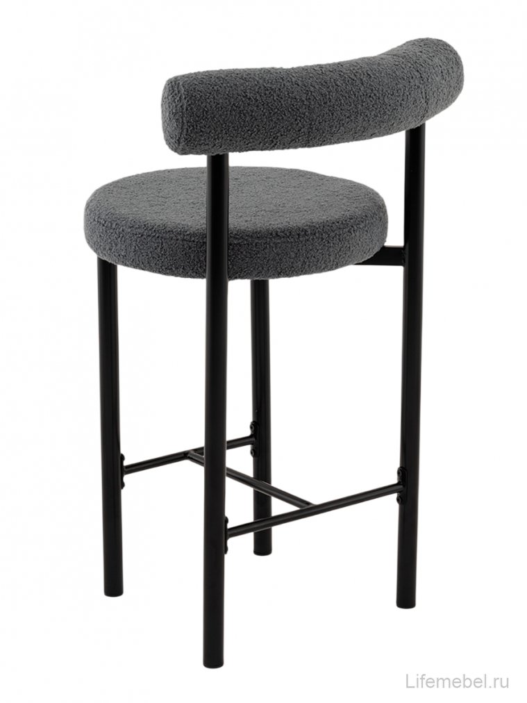 Полубарный стул Флориан букле темно-серый / черный
