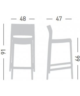 Полубарный стул GAB/372/66A