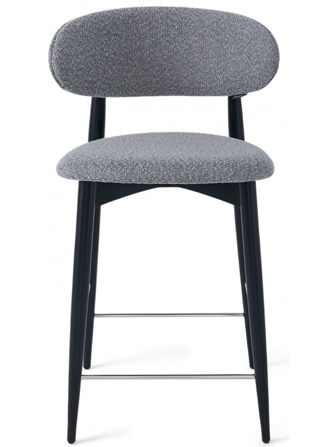Полубарный стул Илорин букле серый / бук черный
