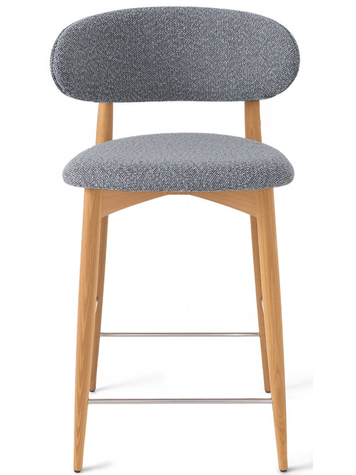 Полубарный стул Илорин букле серый / бук светлый