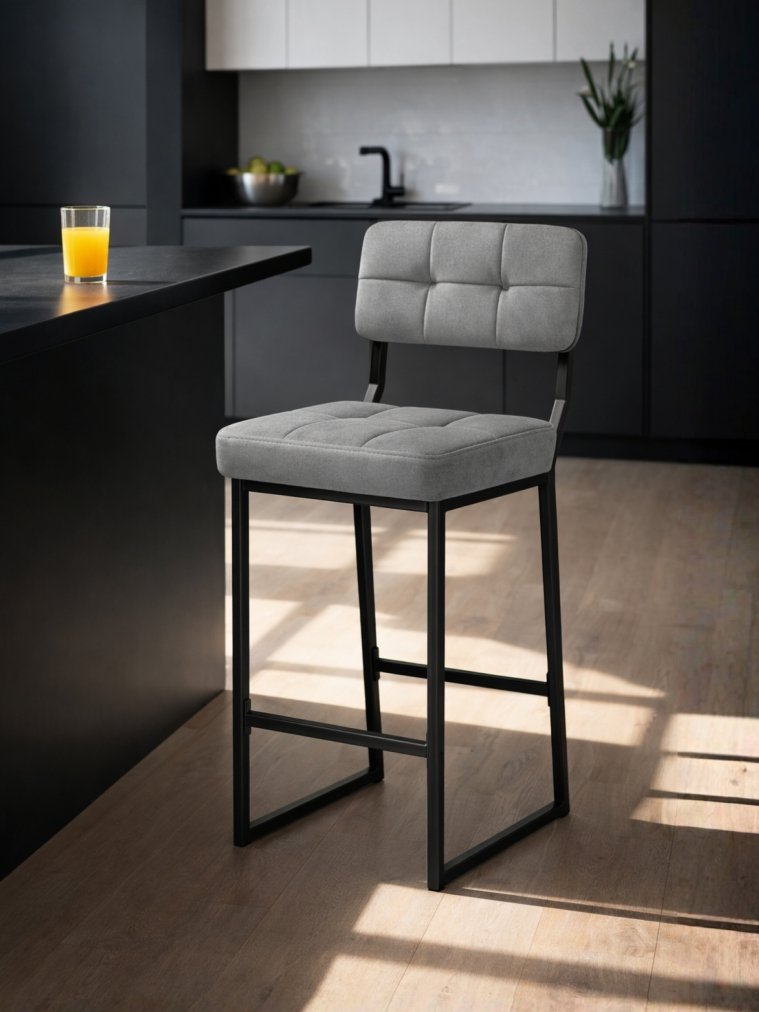 Полубарный стул Ларс selfie grey / черный