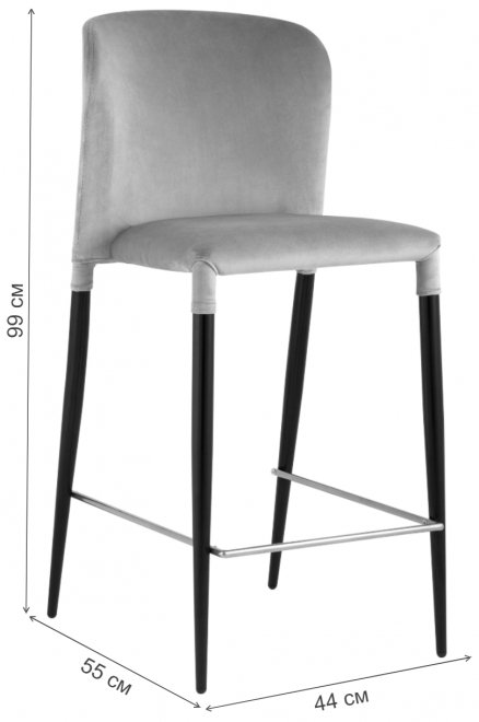 Полубарный стул Лаура серый