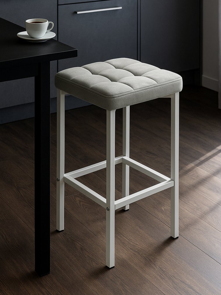 Полубарный стул Лофт мадера 20 / белый матовый