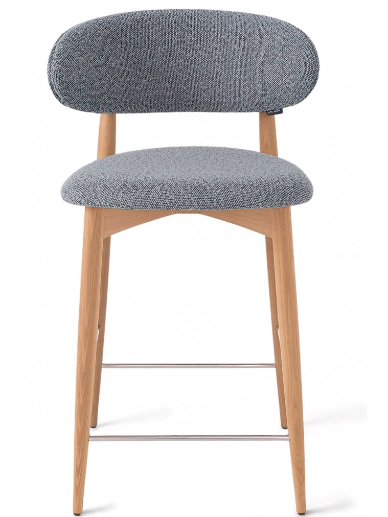 Полубарный стул Lucas светло-серый / орех