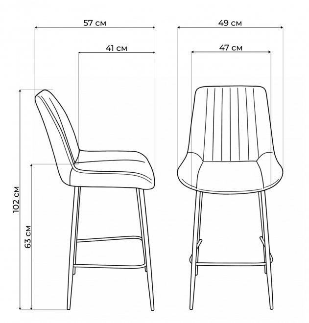 Полубарный стул Седа латте (zd 290) / серый