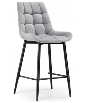 Полубарный стул Стронг светло-серый велютто 52 / черный