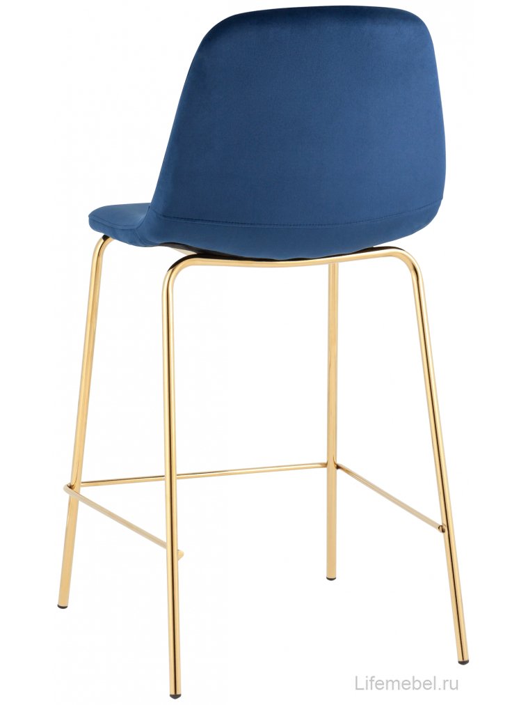 Полубарный стул Валли синий / золотой