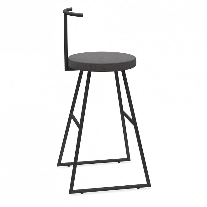 Барный стул Сканди-65 софт (430*430*650/900) ткань grey lunar/черный
