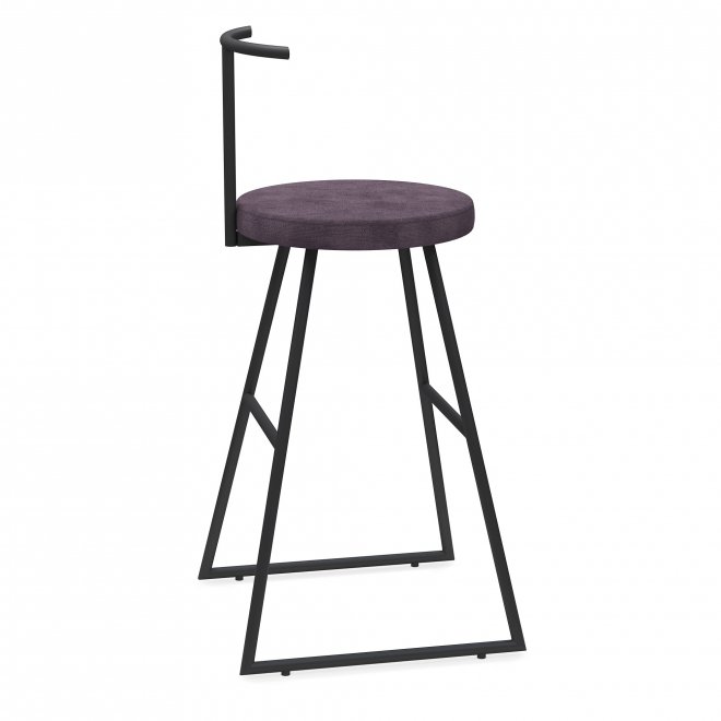 Барный стул Сканди-65 софт (430*430*650/900) ткань velur grey/черный