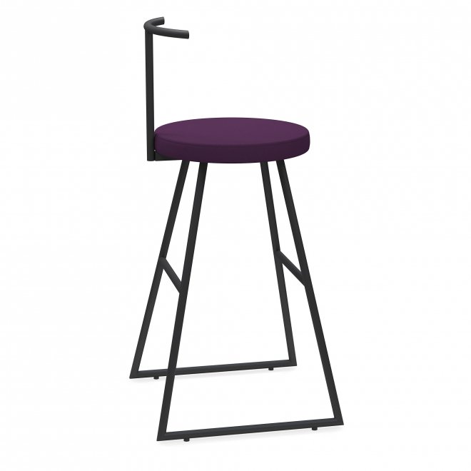 Барный стул Сканди-65 софт (430*430*650/900) ткань violet/черный