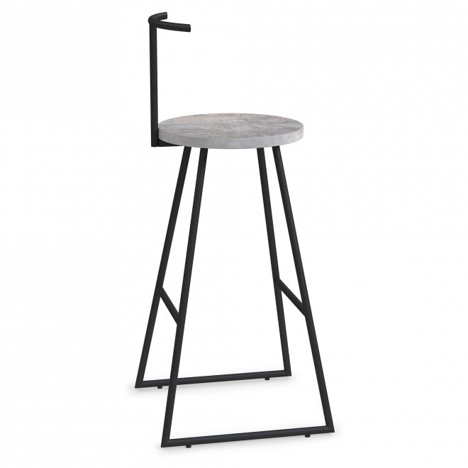 Барный стул Сканди-75 хард (430*430*729/1000) basalt/черный