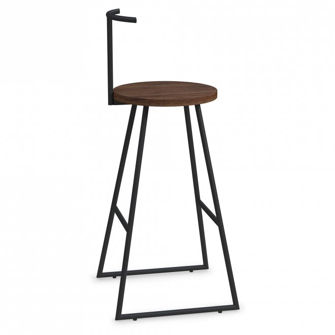 Барный стул Сканди-75 хард (430*430*729/1000) брауни/черный