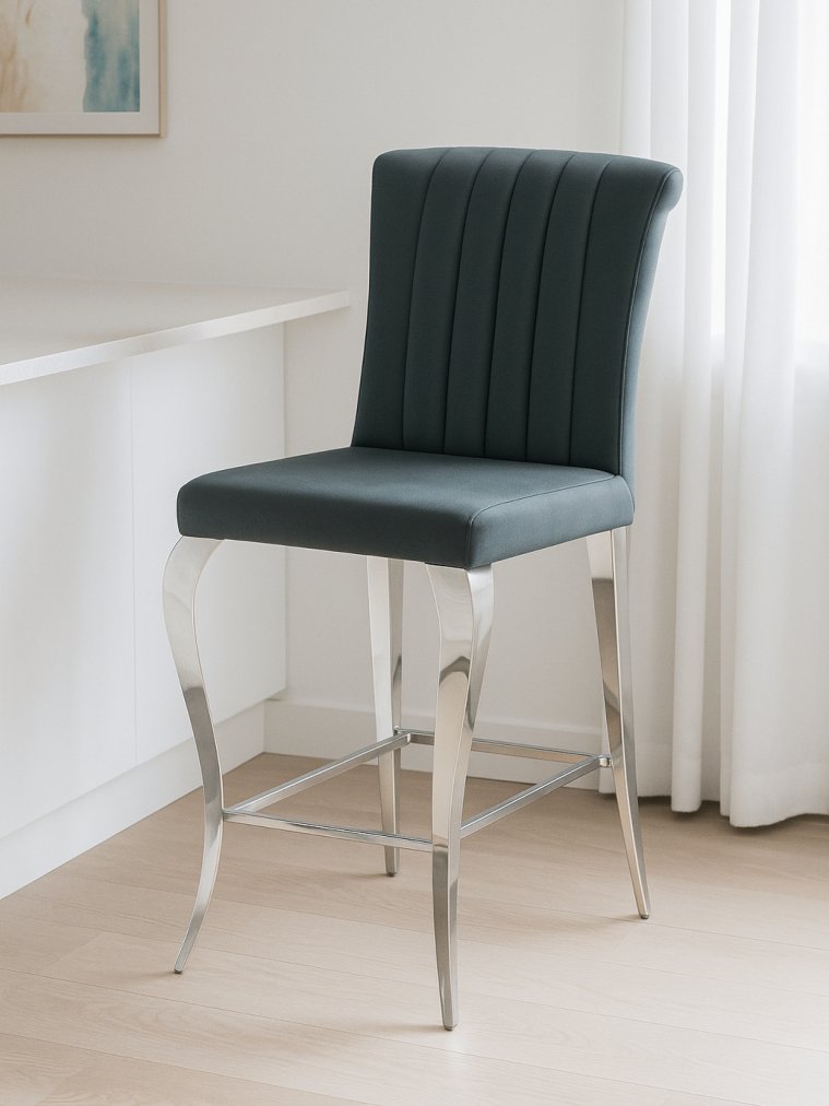 Полубарный стул Joan dark grey / steel