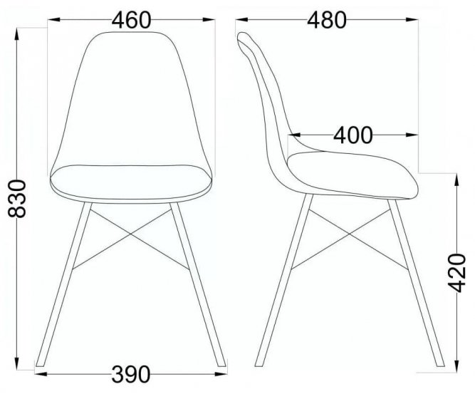 Деревянный стул Kord пластик серый