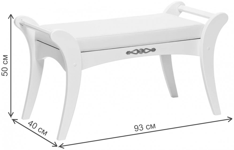 Банкетка Майер белый / молочный дуб