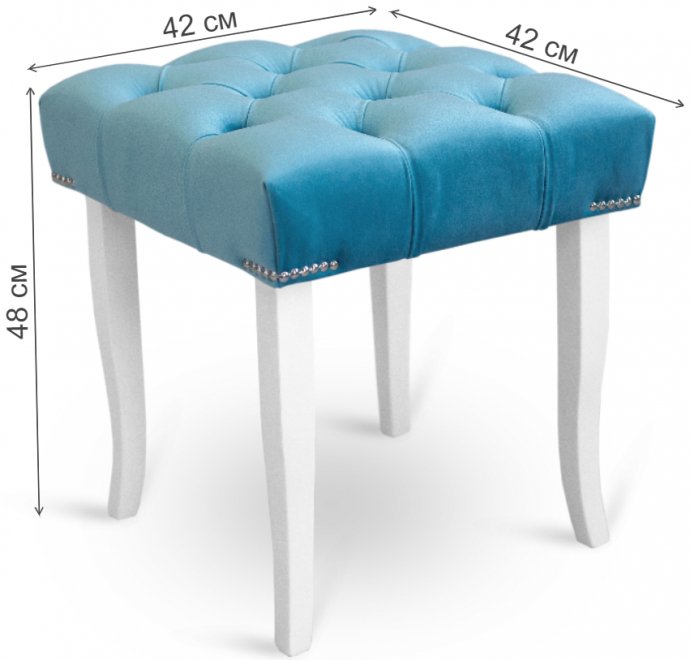 Банкетка Ницца 400 amo 22 / белый / серебро / голубой