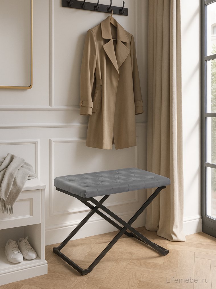 Табурет German dark grey / black