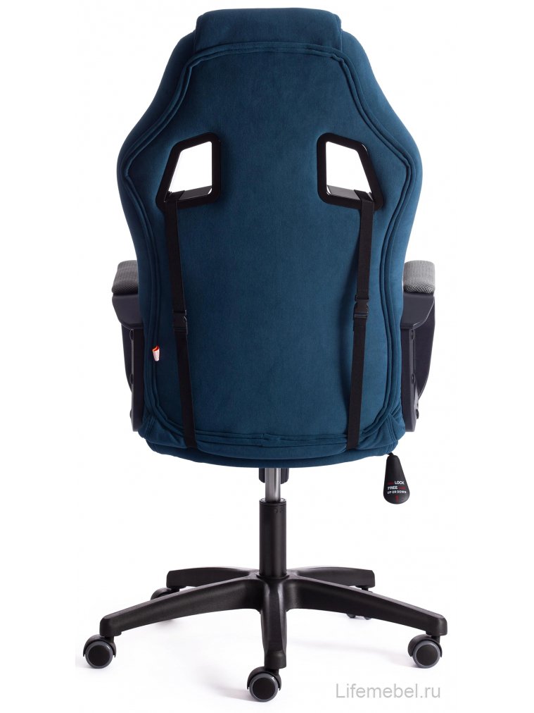 Компьютерное кресло Driver/Драйвер флок синий / ткань серый