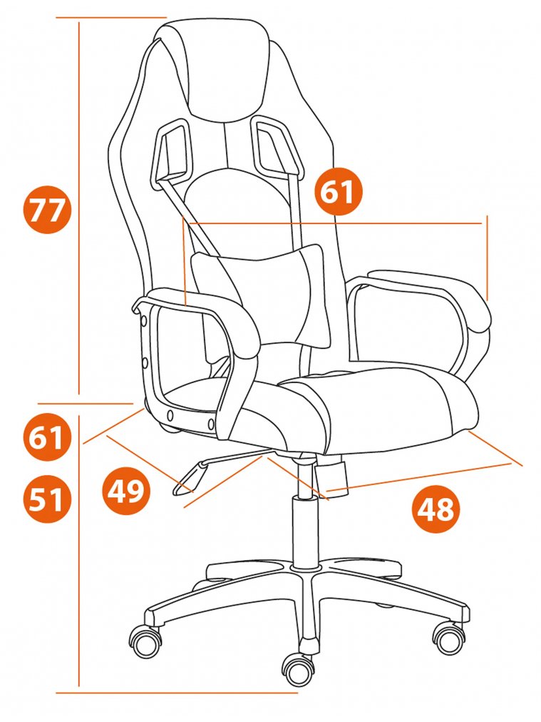 Компьютерное кресло Driver/Драйвер кожзам черный / ткань черный