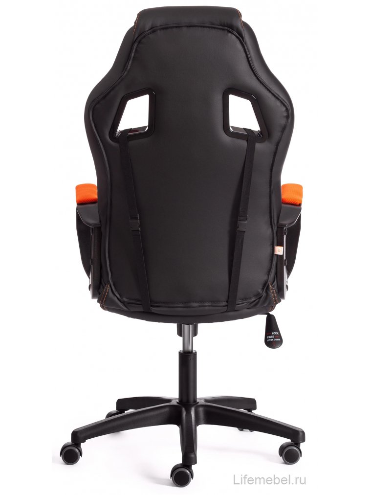 Компьютерное кресло Driver/Драйвер кожзам черный / ткань оранжевый