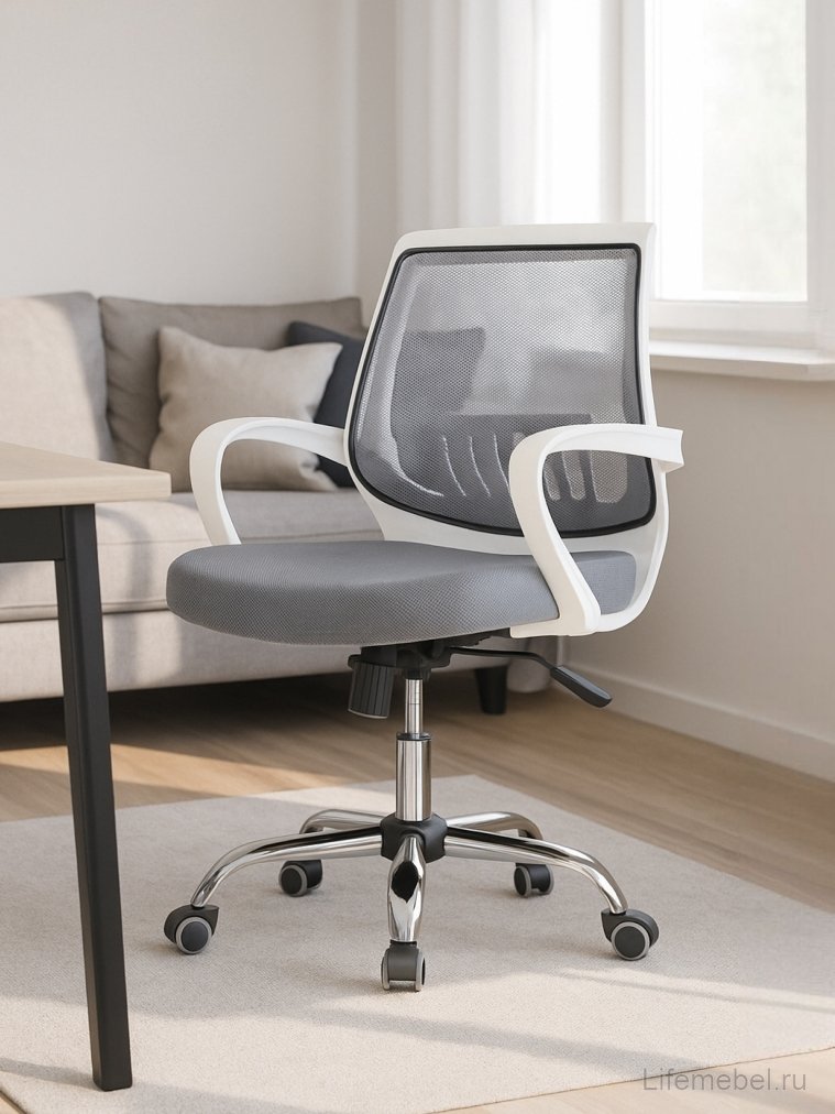 Компьютерное кресло Ergoplus light gray / white