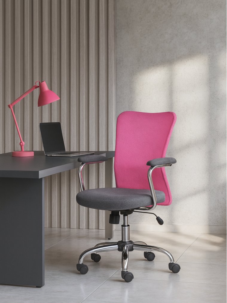 Компьютерное кресло Andy розовое / серое