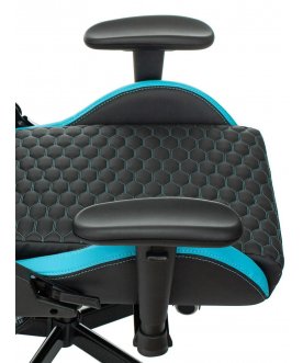 Игровое кресло Knight Neon черный / голубой соты экокожа