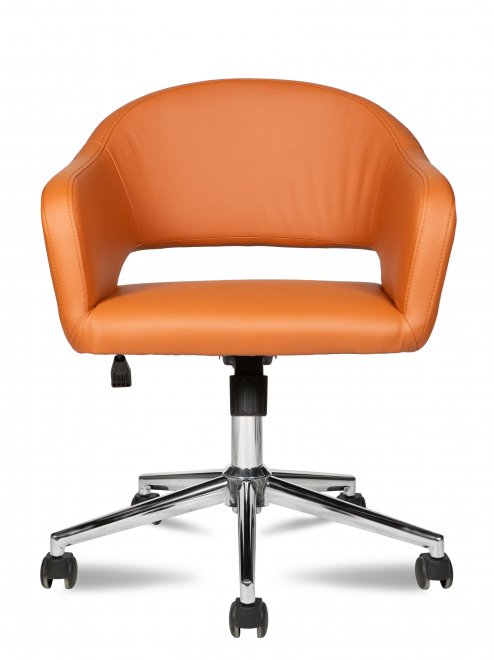 Компьютерное кресло Комфорт хром оранжевый