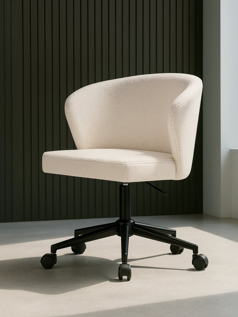 Компьютерное кресло Lika white teddy / black