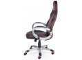 Компьютерное кресло Мустанг Х CX0496H black red серый пластик / экокожа черная / красная строчка