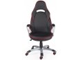 Компьютерное кресло Мустанг Х CX0496H black red серый пластик / экокожа черная / красная строчка