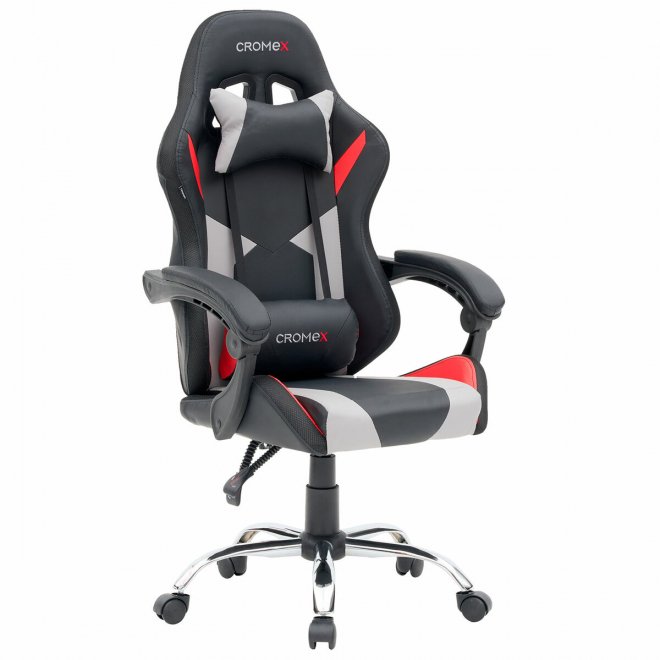 Компьютерное кресло Quantum GM-155 RGB экокожа черный / красный / серый