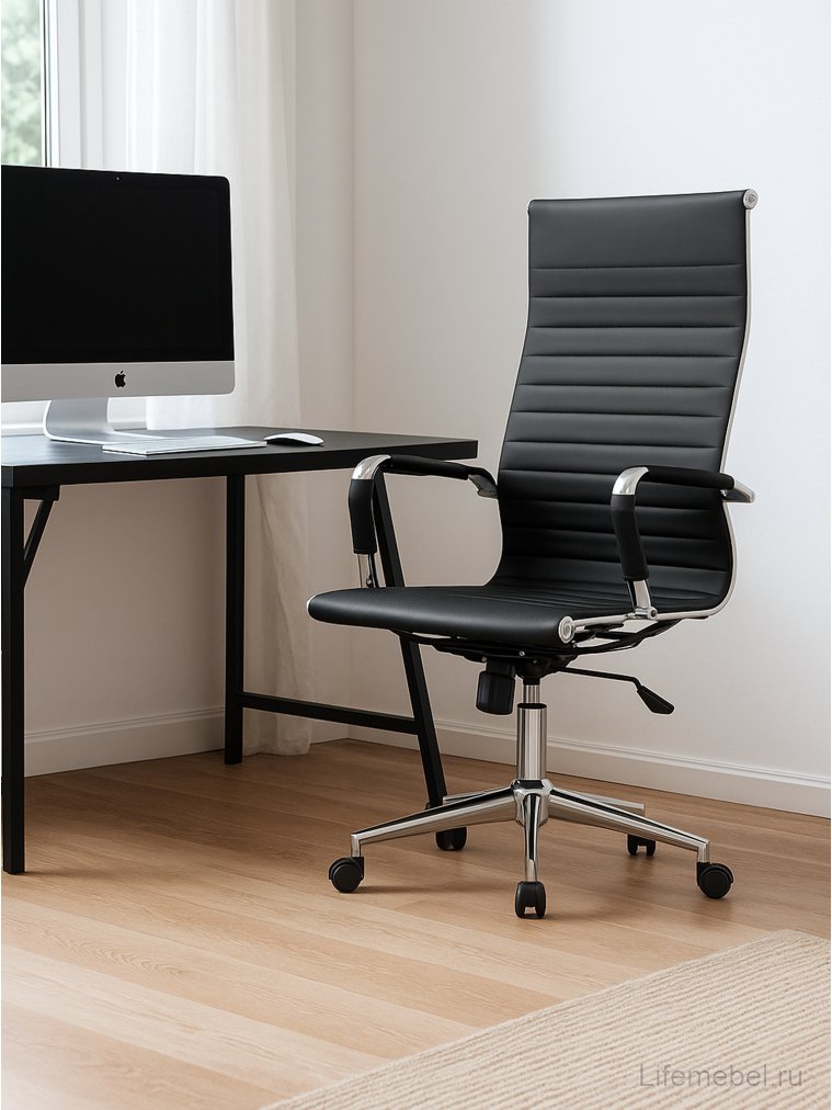 Компьютерное кресло Reus pu black / chrome
