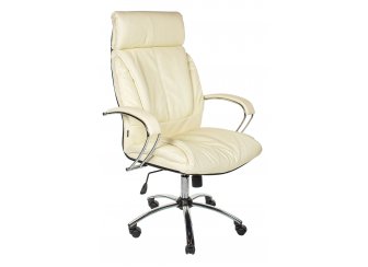 Кресло Randolf экокожа / хром бежевое