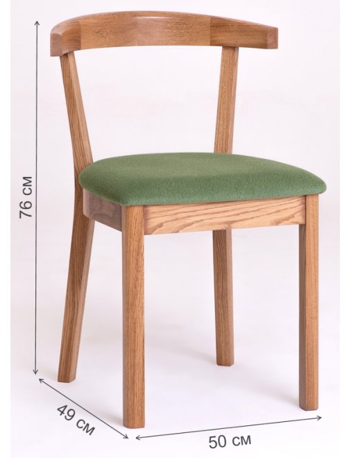 Деревянный стул Бари зеленый / светлый дуб