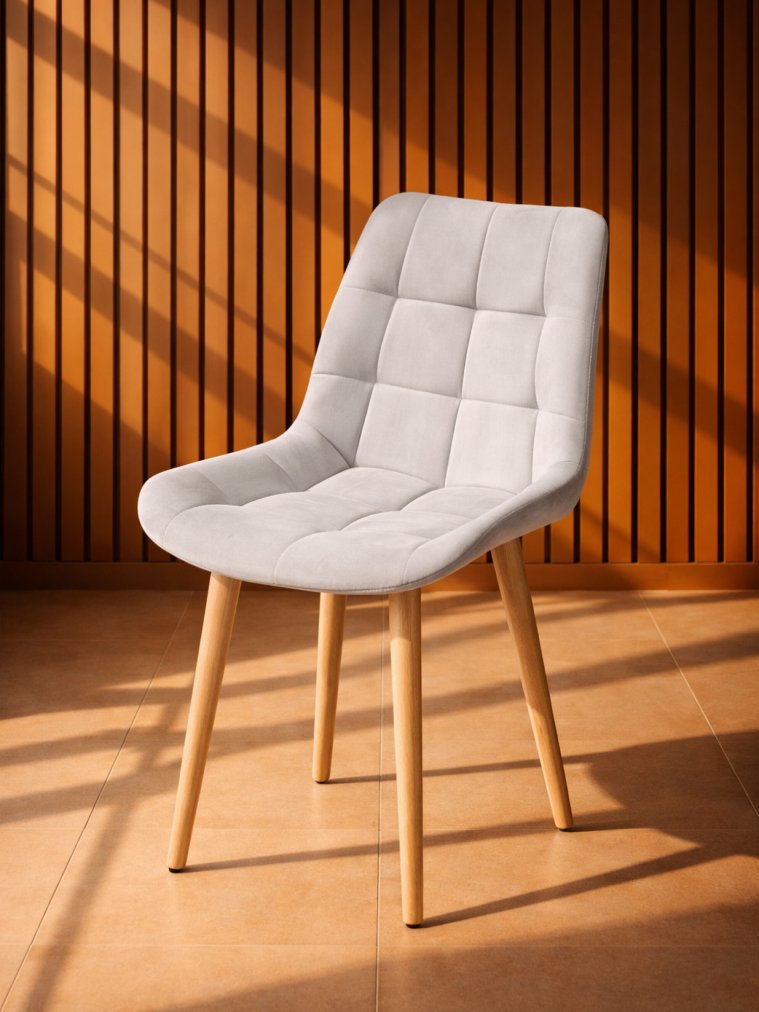 Деревянный стул Челси 360 светло-серый (zd 960) / светлое дерево